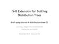 IS-IS Extension For Building Distribution Trees draft-yong-isis-ext-4-distribution-tree-01 Lucy Yong, Weiguo Hao, Donald Eastlake Andrew Qu, Jon Hudson.
