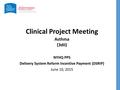 Clinical Project Meeting NYHQ PPS Delivery System Reform Incentive Payment (DSRIP) June 10, 2015 Asthma (3dii)