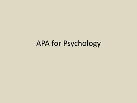 APA for Psychology. Setting up your document in MSWord Spacing after: 0 pts throughout entire document – This means the entire document will be double.