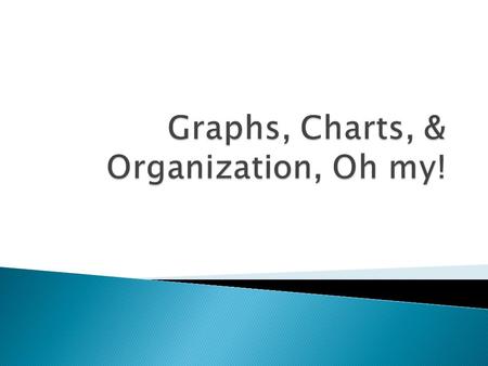  Line Graphs: are used to show something changing over time.  Bar Graphs: are used to show a comparison between two or more variables.  Pie Chart:
