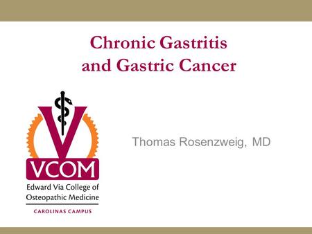 Chronic Gastritis and Gastric Cancer