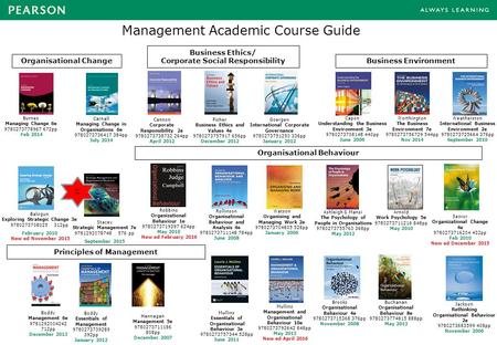 Management Academic Course Guide Principles of Management Organisational Behaviour Arnold Work Psychology 5e 9780273711216 848pp May 2010 Ashleigh & Mansi.