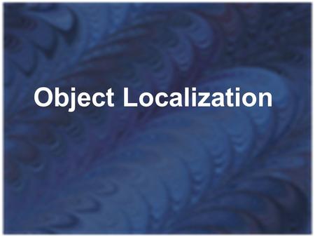 Object Localization.