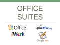 OFFICE SUITES. Office Suite Sometimes called an office software suite or a productivity suite Intended for use by a typical clerical worker and knowledge.