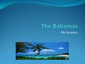 My Vacation 1. Vacation list Destination : The Bahamas Lodging “ Atlantis Paradise Island “ Budget 2,000 $ US dollars 2.