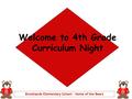 Brooklands Elementary School – Home of the Bears Welcome to 4th Grade Curriculum Night.