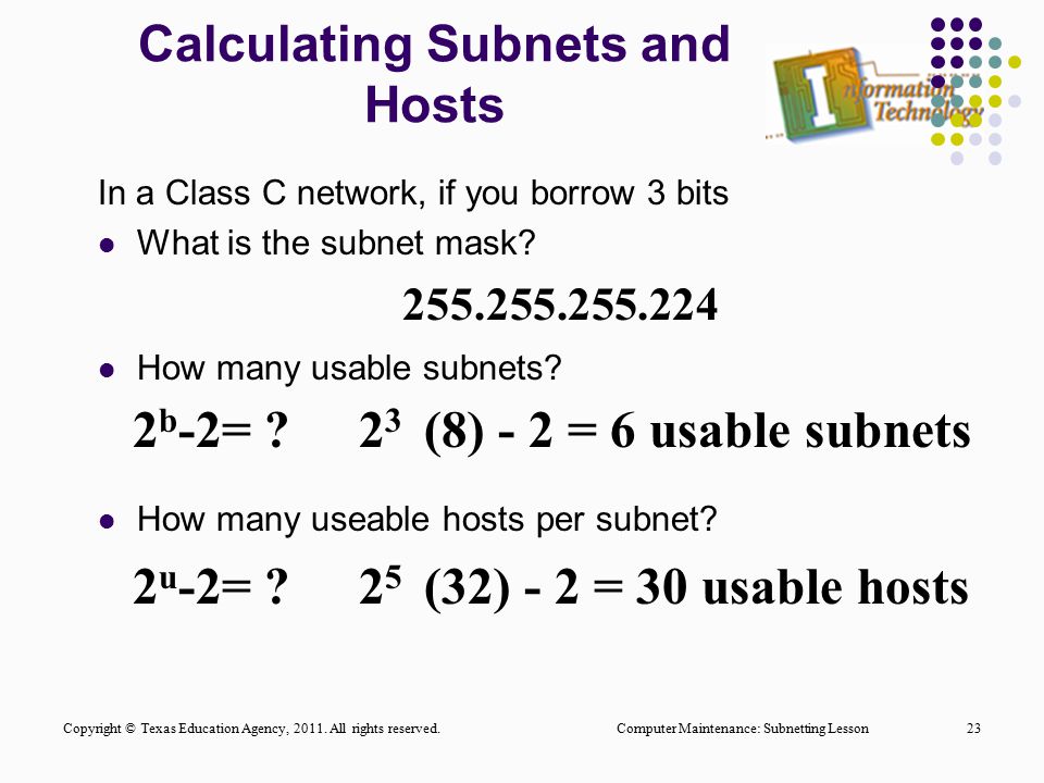 Calculating Subnet Mask 115