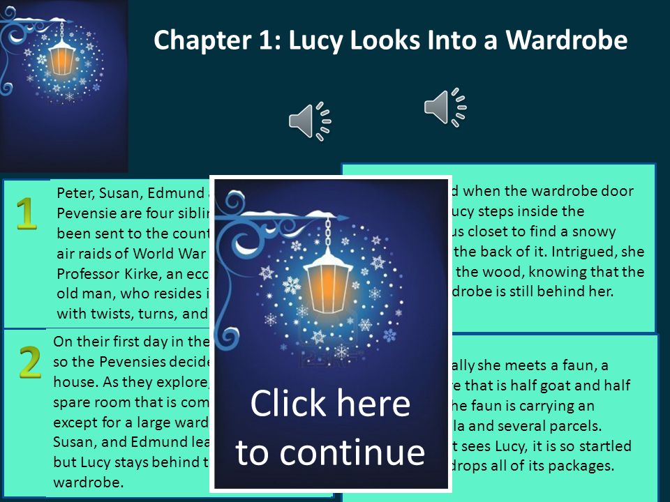 Lucy Steps Through the Wardrobe Chronicles of Narnia