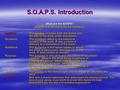 S.O.A.P.S. Introduction What are the SOAPS? SOAPS is an acronym for the following: Speaker:The speaker includes both the author and the title of the work.