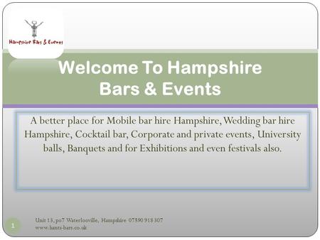 A better place for Mobile bar hire Hampshire, Wedding bar hire Hampshire, Cocktail bar, Corporate and private events, University balls, Banquets and for.