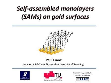 Paul Frank Institute of Solid State Physics, Graz University of Technology Financially supported by the Austrian Science Fund.