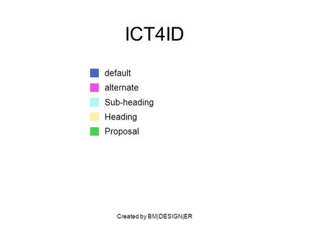 Created by BM|DESIGN|ER ICT4ID default alternate Sub-heading Heading Proposal.