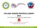 THE SADC GENDER PROTOCOL SUMMIT 2014 FM 101 Power COE Leading the way on gender equality Malawi, in Limbe Blantyre city, 29 April 2014 Presented by Simeon.