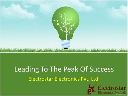 Leading To The Peak Of Success Electrostar Electronics Pvt. Ltd.