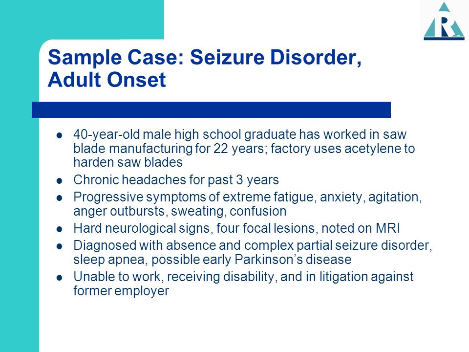 Adult Onset Seizure Disorder 58