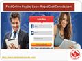 Fast Online Payday Loan- RapidCashCanada.com