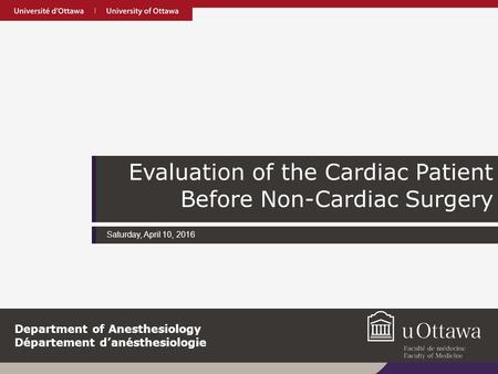 Evaluation of the Cardiac Patient Before Non-Cardiac Surgery