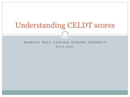 MORGAN HILL UNIFIED SCHOOL DISTRICT 2010-2011 Understanding CELDT scores.