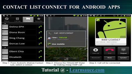 CONTACT LIST CONNECT FOR ANDROID APPS - Learnsauce.comLearnsauce.com.