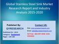 Global Stainless Steel Sink Market Research Report and Industry Analysis 2015-2020.