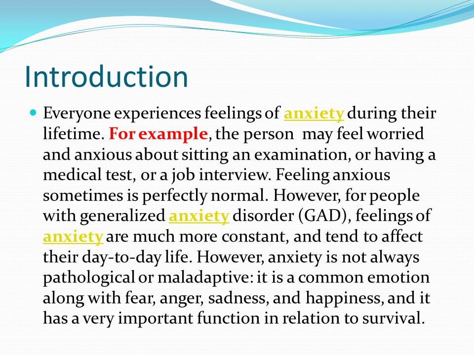 An examination of anxiety disorder