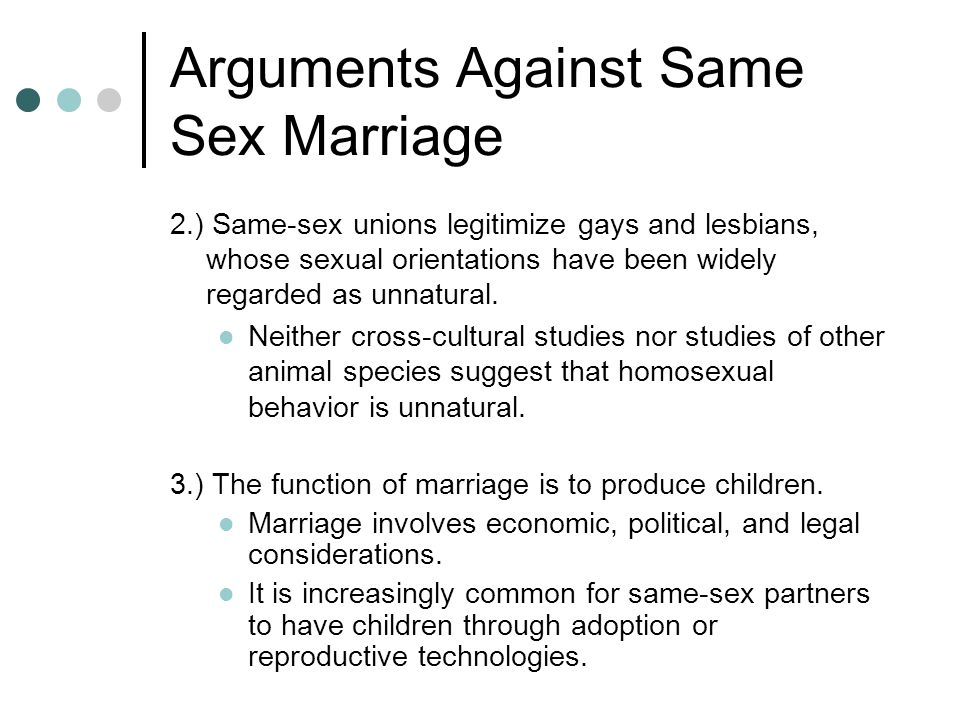 Arguments Against Same Sex Marriages 79
