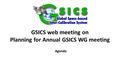 GSICS web meeting on Planning for Annual GSICS WG meeting Agenda.
