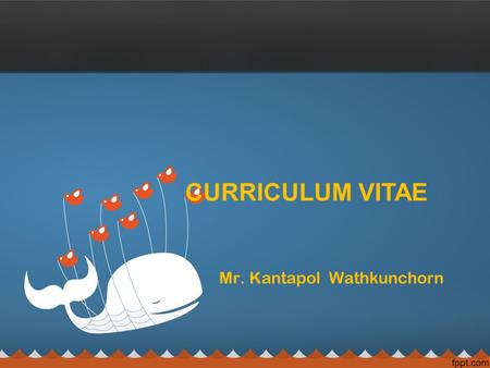 Mr. Kantapol Wathkunchorn CURRICULUM VITAE. Mr. Kantapol Wathkunchorn CURRICULUM VITAE.