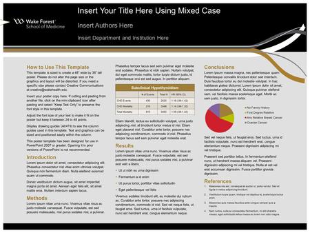Insert Your Title Here Using Mixed Case Insert Authors Here Insert Department and Institution Here How to Use This Template This template is sized to create.