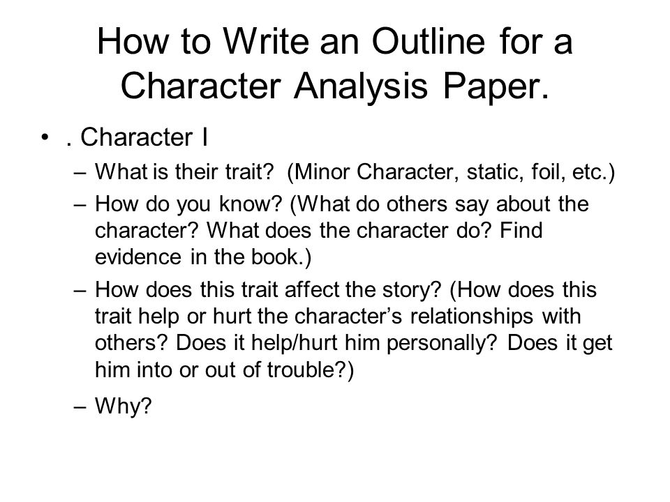 how to do a character analysis