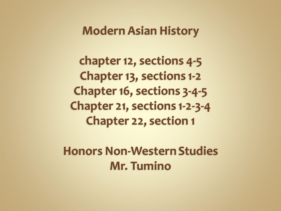 Modern Asian History 121
