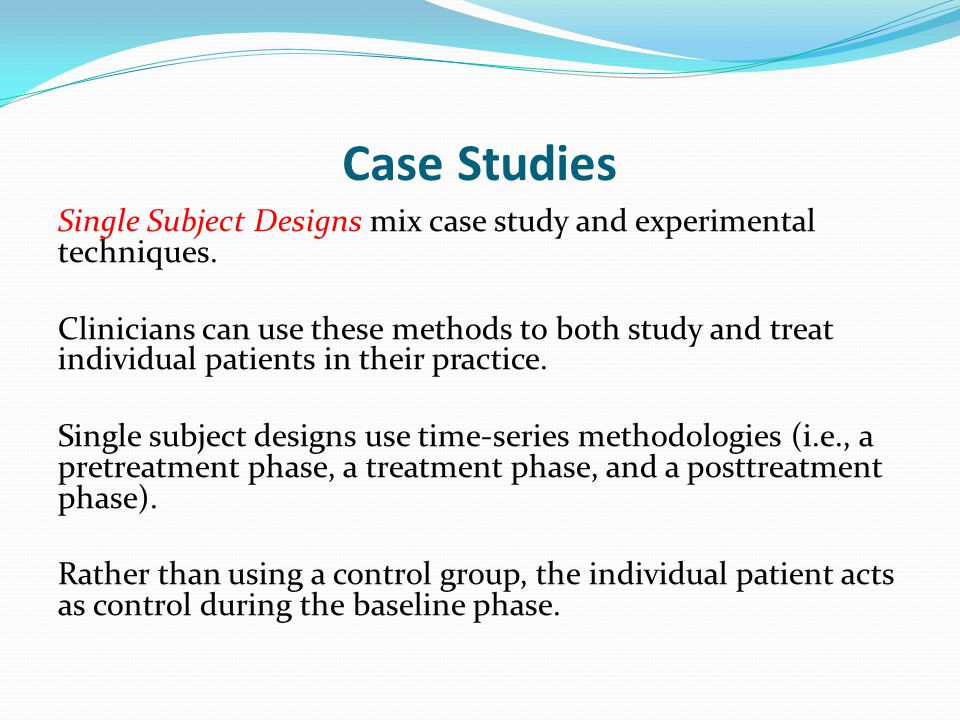 case study and single subject design