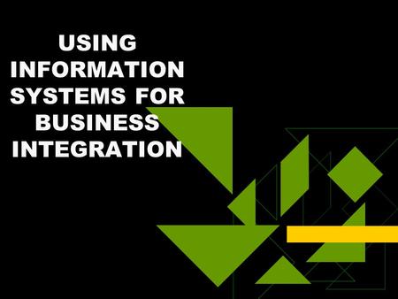 USING INFORMATION SYSTEMS FOR BUSINESS INTEGRATION.