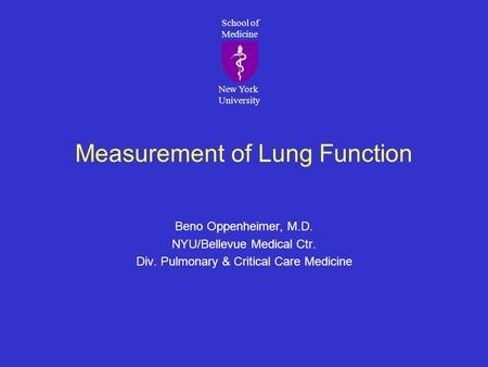 Measurement of Lung Function