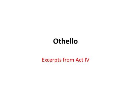 Othello Essays (Examples)