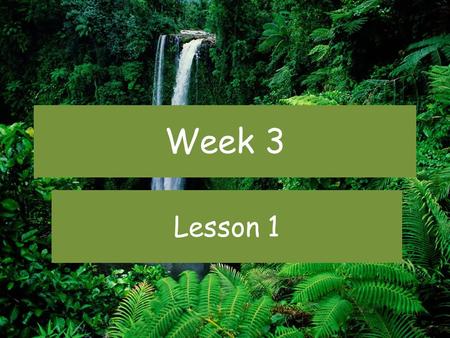 Week 3 Lesson 1. Population Lesson 2 Vancouver Island Rainforest Information.