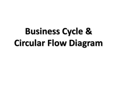 Business Cycle & Circular Flow Diagram