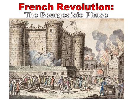 Phases of the French Revolution Bourgeois Phase 1789-1792 Radical Phase1793-1794 The Directory 1795-1799 Napoleon1799-1814 (1804-1814 as emperor)