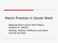 Macro Practice in Social Work