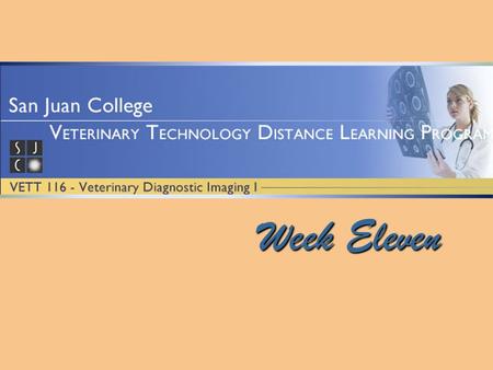 Week Eleven. VETT 116: Veterinary Diagnostic Imagine 1 Overview of Week 11 There are times in veterinary medicine that regular radiographs are not sufficient.