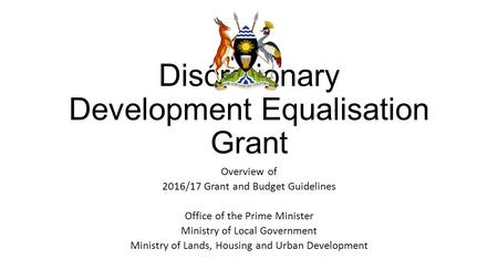 Discretionary Development Equalisation Grant