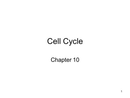 1 Cell Cycle Chapter 10. 2 10–1 Cell Growth 3 Limits to Cell Growth The larger a cell becomes, the more demands the cell places on its DNA. In addition,