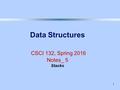 1 Data Structures CSCI 132, Spring 2016 Notes_ 5 Stacks.