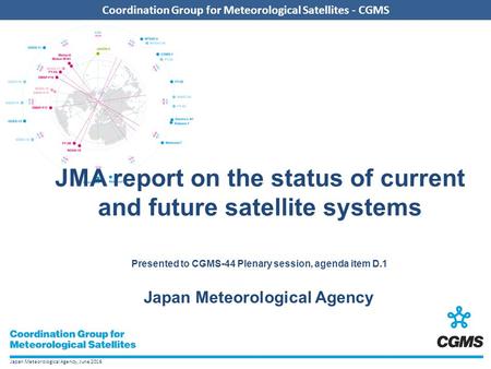 Japan Meteorological Agency, June 2016 Coordination Group for Meteorological Satellites - CGMS Japan Meteorological Agency JMA report on the status of.