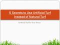 Artificial Turf for Your Home 5 Secrets to Use Artificial Turf Instead of Natural Turf.