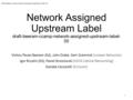 Network Assigned Upstream Label draft-beeram-ccamp-network-assigned-upstream-label- 00 1 draft-beeram-ccamp-network-assigned-upstream-label-00 Vishnu Pavan.
