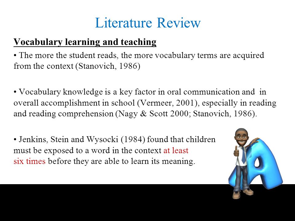 literature review vocabulary