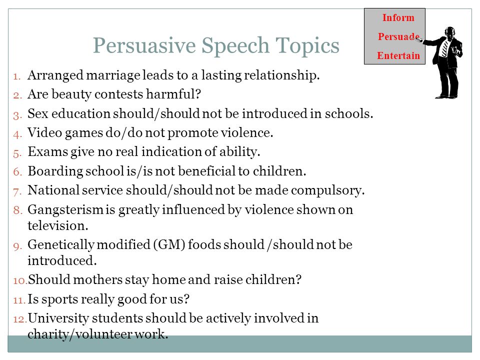 good topics to give an informative speech on