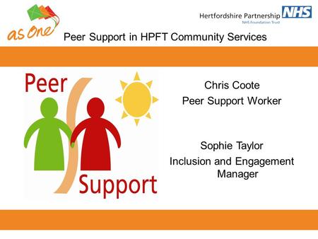 Peer Support in HPFT Community Services