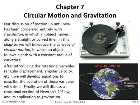 Chapter 7 Circular Motion and Gravitation